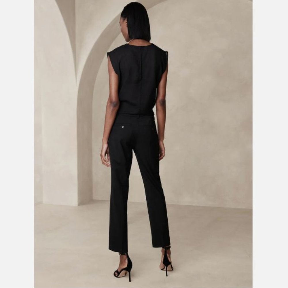 Banana Republic Black Siena Slim Italian Wool Ankle Pants Size 2/26 RETAIL $150 - Picture 5 of 7